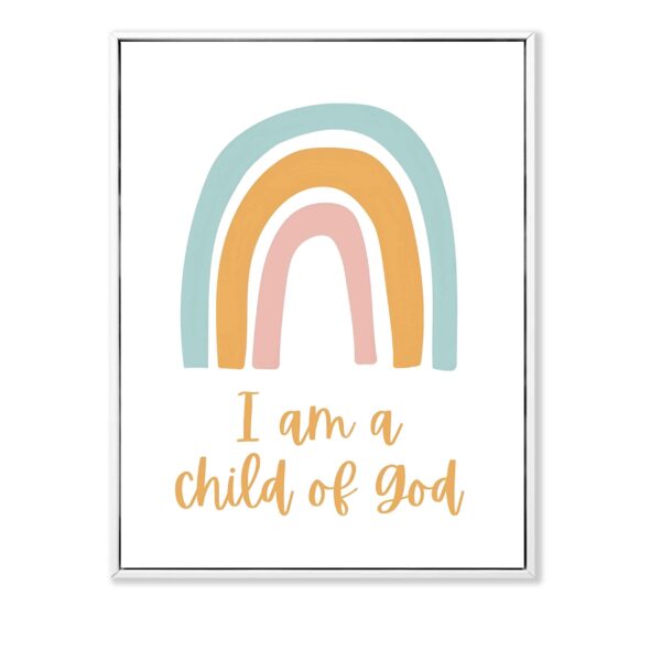 Arcoiris Infantil Bebe Niños con Marco Exterior Blanco