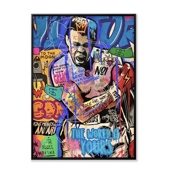 Muhammad Ali Boxeador con Marco exterior Negro